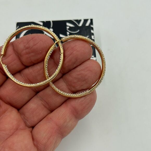 Women’s Adriana Orsini gold tone/crystal earrings - Picture 4 of 6